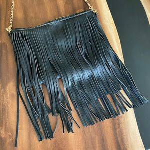 Black Fringe Crossbody